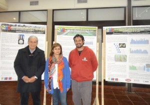 Los investigadores del programa de arroz de INIA Quilamapu Mario Paredes, Viviana Becerra y Gabriel Donoso. 
